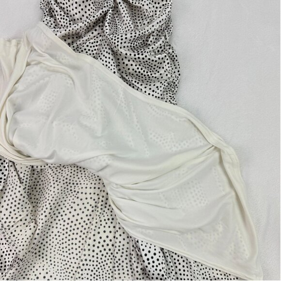 Jessica McClintock Vintage Satin Mermaid Dress Polka Dot Halter Gown Maxi Glam‎ - Picture 12 of 16